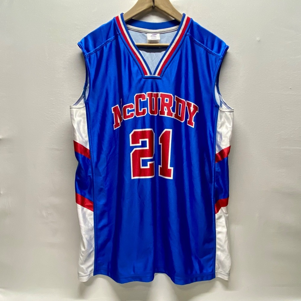 McCurdy High School Women's Basketball Jersey Large #21 V-Neck Game Day Fanwear
